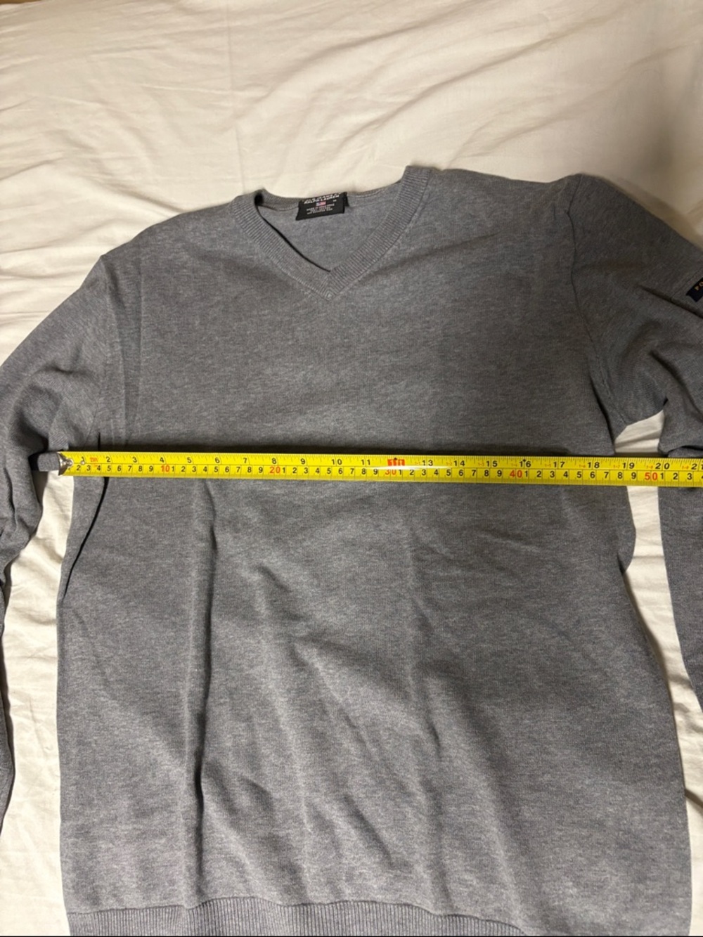 Vintage Polo Jeans Company Gray V-Neck Sweater Medium - Picture 4 of 6
